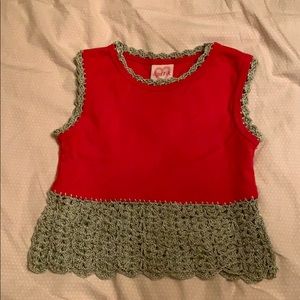 Lipstik girls red shirt size 3t
